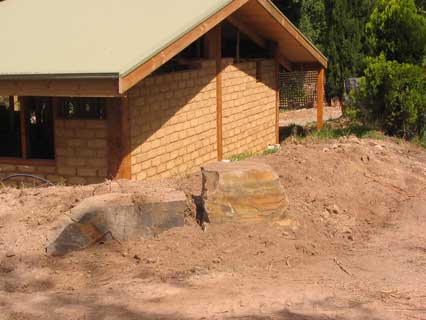rocks inside front gate