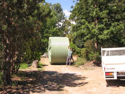 tank rolled down drive