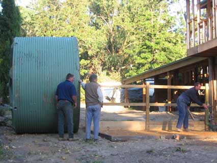 installing large tank